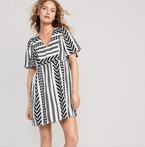 NWT Old Navy Black and White Jacquard Swing Dress XL Tall!!!!